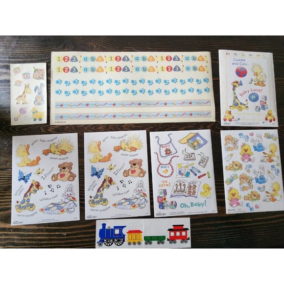Lot of Suzy Zoo Sandylion Grossman Stickers - Baby Boy Train + - NEW RETIRED #14 - Picture 1 of 14